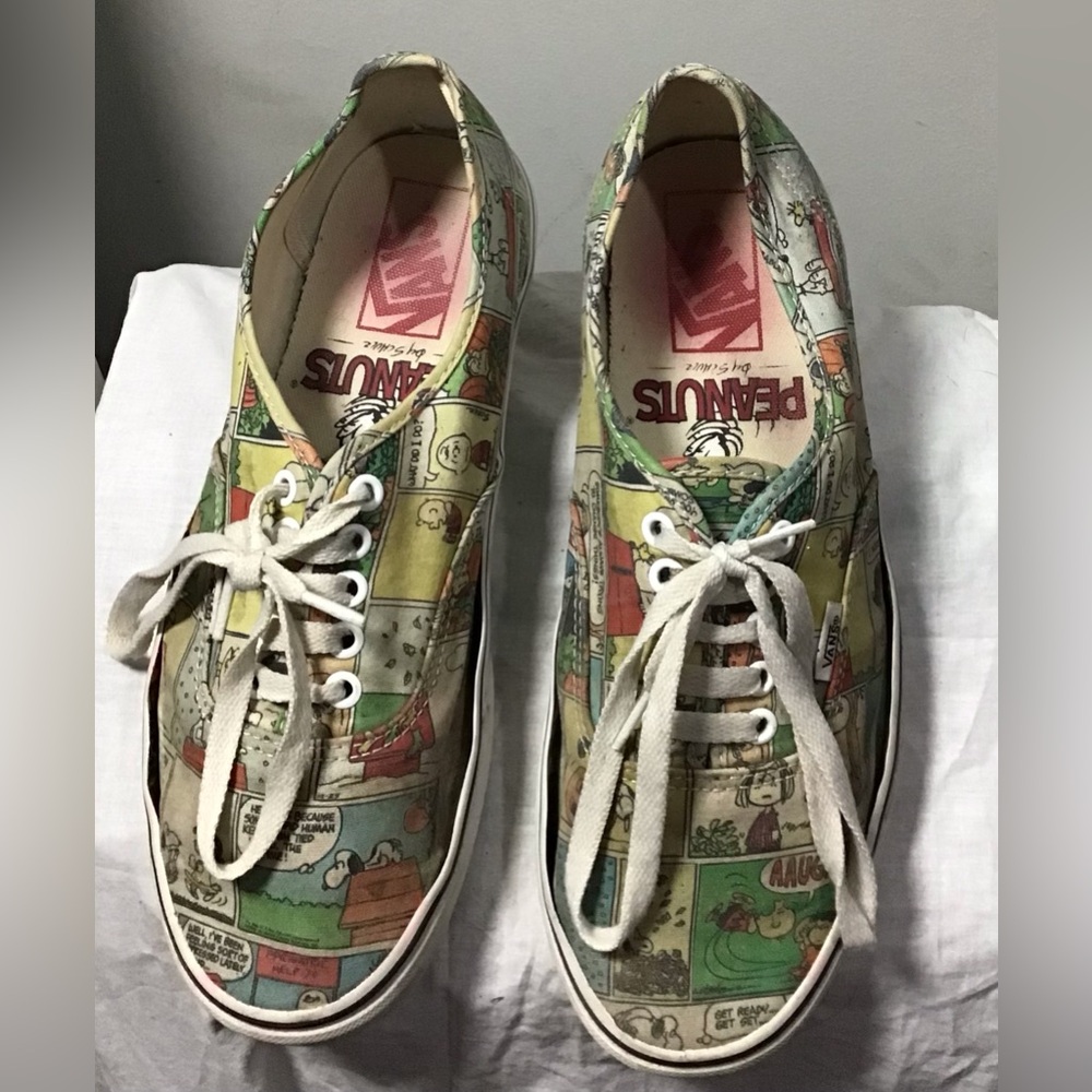 Vans x Peanuts Multicolor Canvas Sneakers Sz 9 Mn 10.5 Wm
